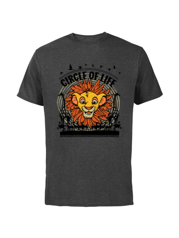 The Lion King 30th Anniversary Simba Circle of Life - Short Sleeve Cotton T-Shirt for Adults - Customized-Charcoal