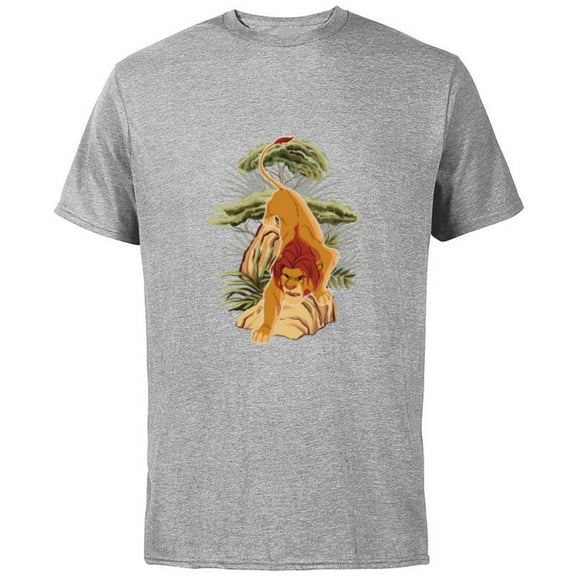 Disney The Lion King 30th Anniversary Simba Jungle Prowl - Short Sleeve Cotton T-Shirt for Adults - Customized-Athletic Heather