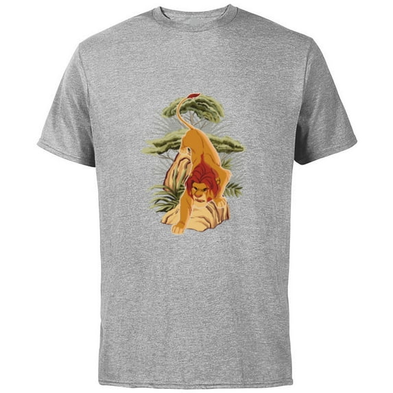 Disney The Lion King 30th Anniversary Simba Jungle Prowl - Short Sleeve Cotton T-Shirt for Adults - Customized-Athletic Heather
