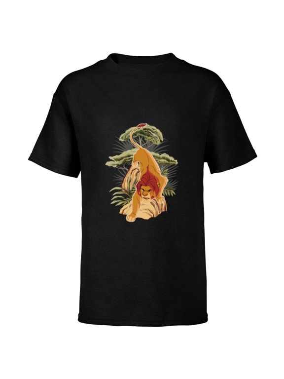 The Lion King 30th Anniversary Simba Jungle Prowl - Short Sleeve T-Shirt for Kids - Customized-Black
