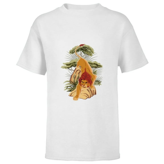 Disney The Lion King 30th Anniversary Simba Jungle Prowl - Short Sleeve T-Shirt for Kids - Customized-White