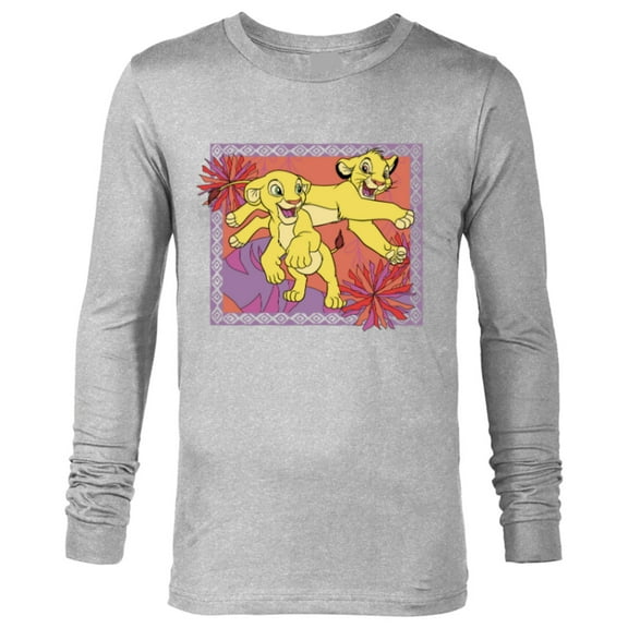 Disney The Lion King 30th Anniversary Simba & Nala Cubs - Long Sleeve T-Shirt for Men - Customized-Athletic Heather