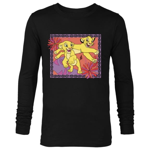 Disney The Lion King 30th Anniversary Simba & Nala Cubs - Long Sleeve T-Shirt for Men - Customized-Black