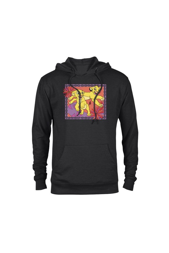 The Lion King 30th Anniversary Simba & Nala Cubs - Pullover Hoodie for Adults - Customized-Black