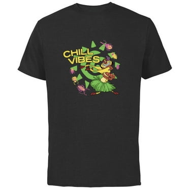 Disney The Lion King 30th Anniversary Timon Hula Chill Vibes - Short Sleeve Cotton T-Shirt for Adults - Customized-Black
