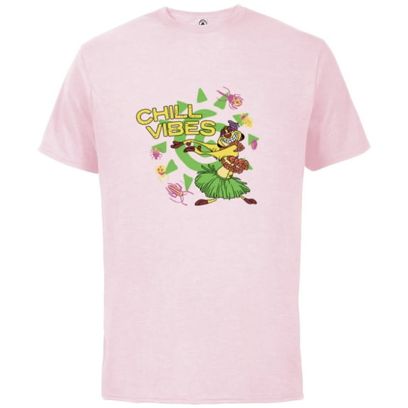 Disney The Lion King 30th Anniversary Timon Hula Chill Vibes - Short Sleeve Cotton T-Shirt for Adults - Customized-Soft Pink