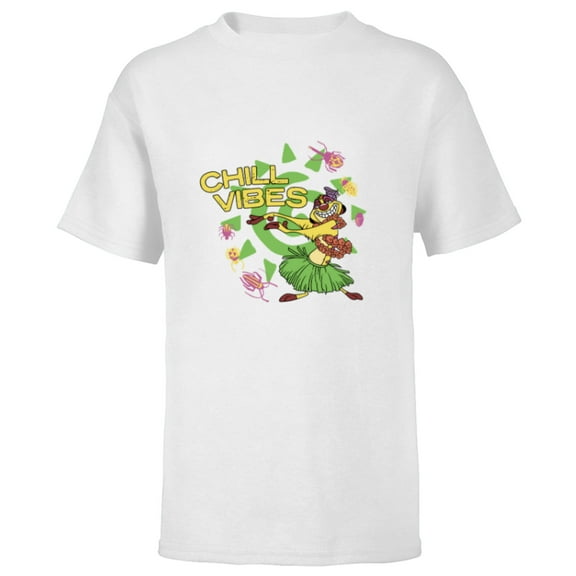 Disney The Lion King 30th Anniversary Timon Hula Chill Vibes - Short Sleeve T-Shirt for Kids - Customized-White