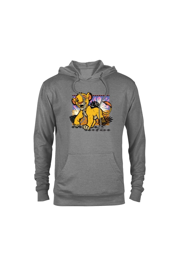 The Lion King 30th Anniversary Wood Block Style Simba - Pullover Hoodie for Adults - Customized-Athletic Heather