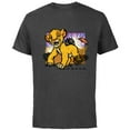thumbnail image 1 of Disney The Lion King 30th Anniversary Wood Block Style Simba - Short Sleeve Cotton T-Shirt for Adults - Customized-Charcoal, 1 of 5