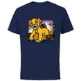 thumbnail image 1 of Disney The Lion King 30th Anniversary Wood Block Style Simba - Short Sleeve Cotton T-Shirt for Adults - Customized-Navy, 1 of 5