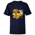 thumbnail image 1 of Disney The Lion King 30th Anniversary Wood Block Style Simba - Short Sleeve T-Shirt for Kids - Customized-Navy, 1 of 5