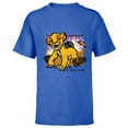 thumbnail image 1 of Disney The Lion King 30th Anniversary Wood Block Style Simba - Short Sleeve T-Shirt for Kids - Customized-Royal, 1 of 5