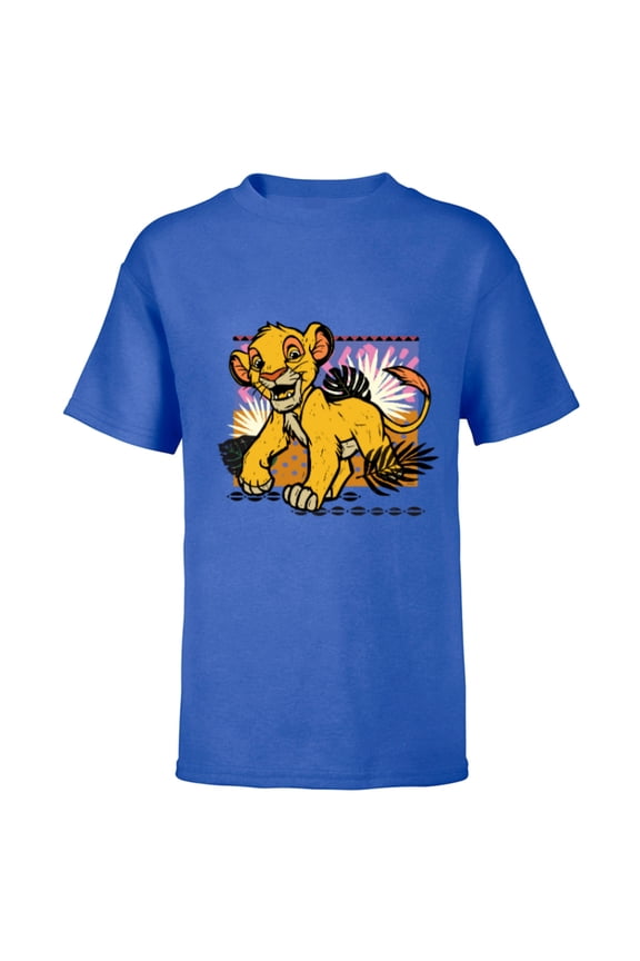 The Lion King 30th Anniversary Wood Block Style Simba - Short Sleeve T-Shirt for Kids - Customized-Royal