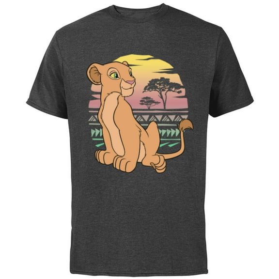 Disney The Lion King 90s Nala - Short Sleeve Cotton T-Shirt for Adults -Customized-Charcoal