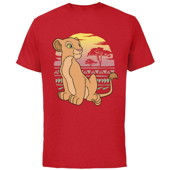 Disney The Lion King 90s Nala - Short Sleeve Cotton T-Shirt for Adults -Customized-Red