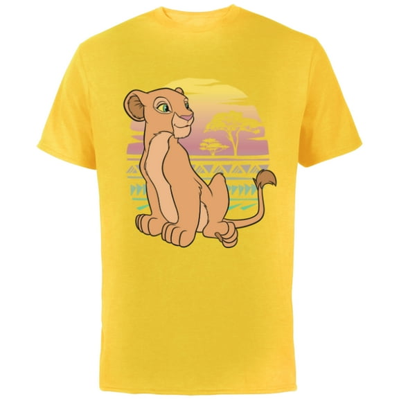 Disney The Lion King 90s Nala - Short Sleeve Cotton T-Shirt for Adults -Customized-Yellow