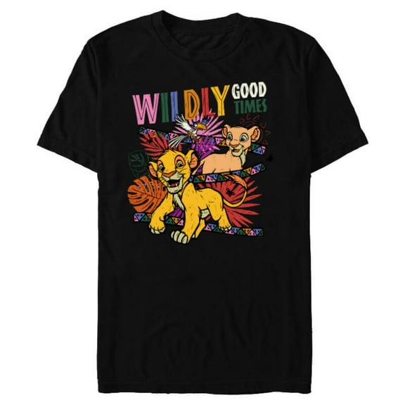 Disney The Lion King Anniversary Cubs Wildly Good Times - Short Sleeve Blended T-Shirt for Adults - Customized-Black
