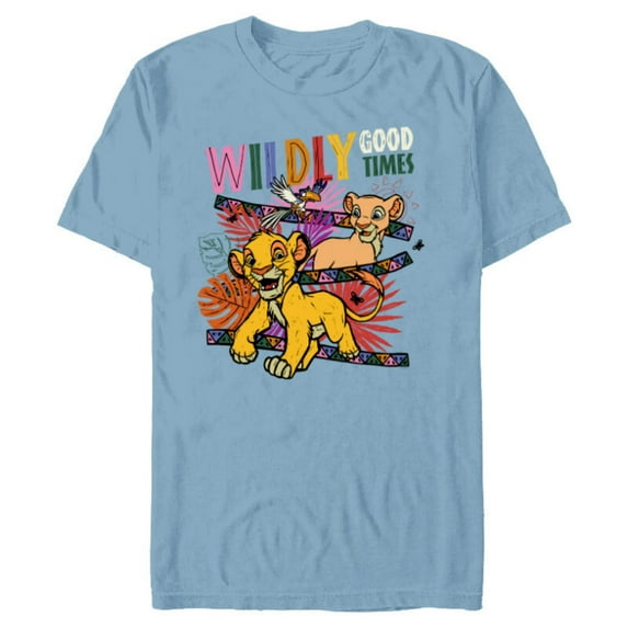 Disney The Lion King Anniversary Cubs Wildly Good Times - Short Sleeve Blended T-Shirt for Adults - Customized-Ocean Blue