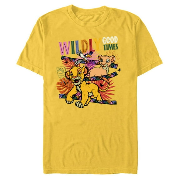 Disney The Lion King Anniversary Cubs Wildly Good Times - Short Sleeve Blended T-Shirt for Adults - Customized-Yellow