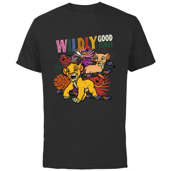 Disney The Lion King Anniversary Cubs Wildly Good Times - Short Sleeve Cotton T-Shirt for Adults - Customized-Black