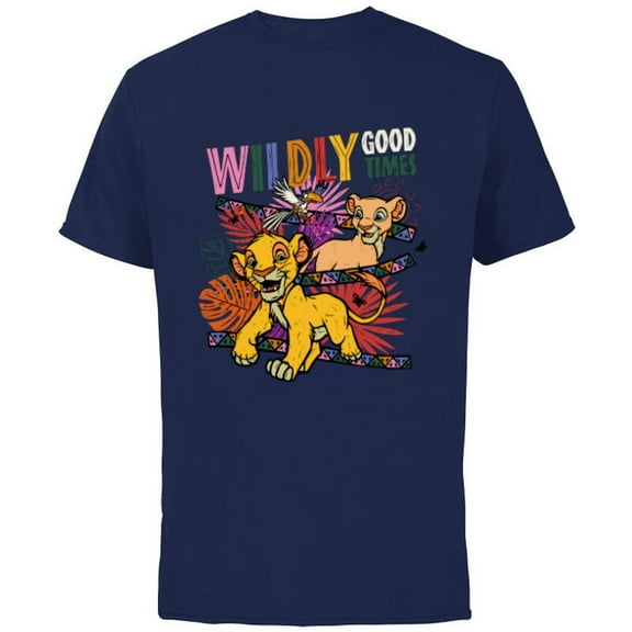 Disney The Lion King Anniversary Cubs Wildly Good Times - Short Sleeve Cotton T-Shirt for Adults - Customized-Navy
