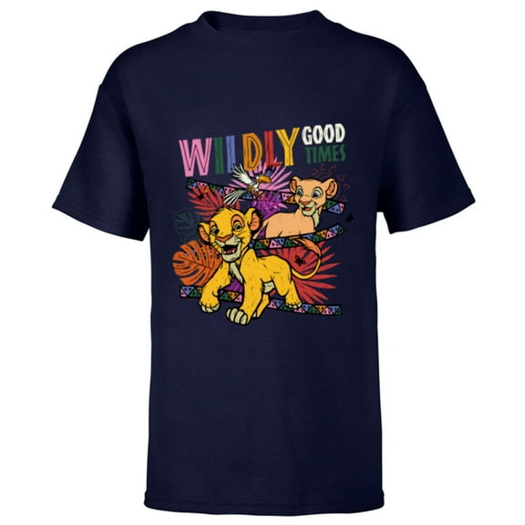 Disney The Lion King Anniversary Cubs Wildly Good Times - Short Sleeve T-Shirt for Kids - Customized-Navy