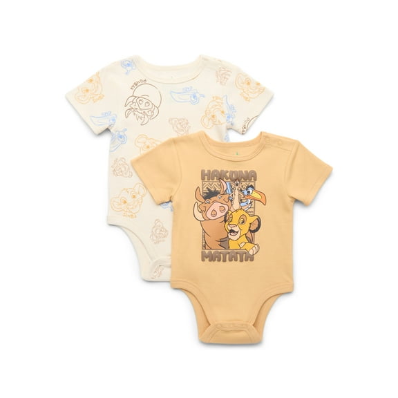 Disney The Lion King Baby Bodysuits, 2-Pack, Sizes 0/3 Months-24 Months