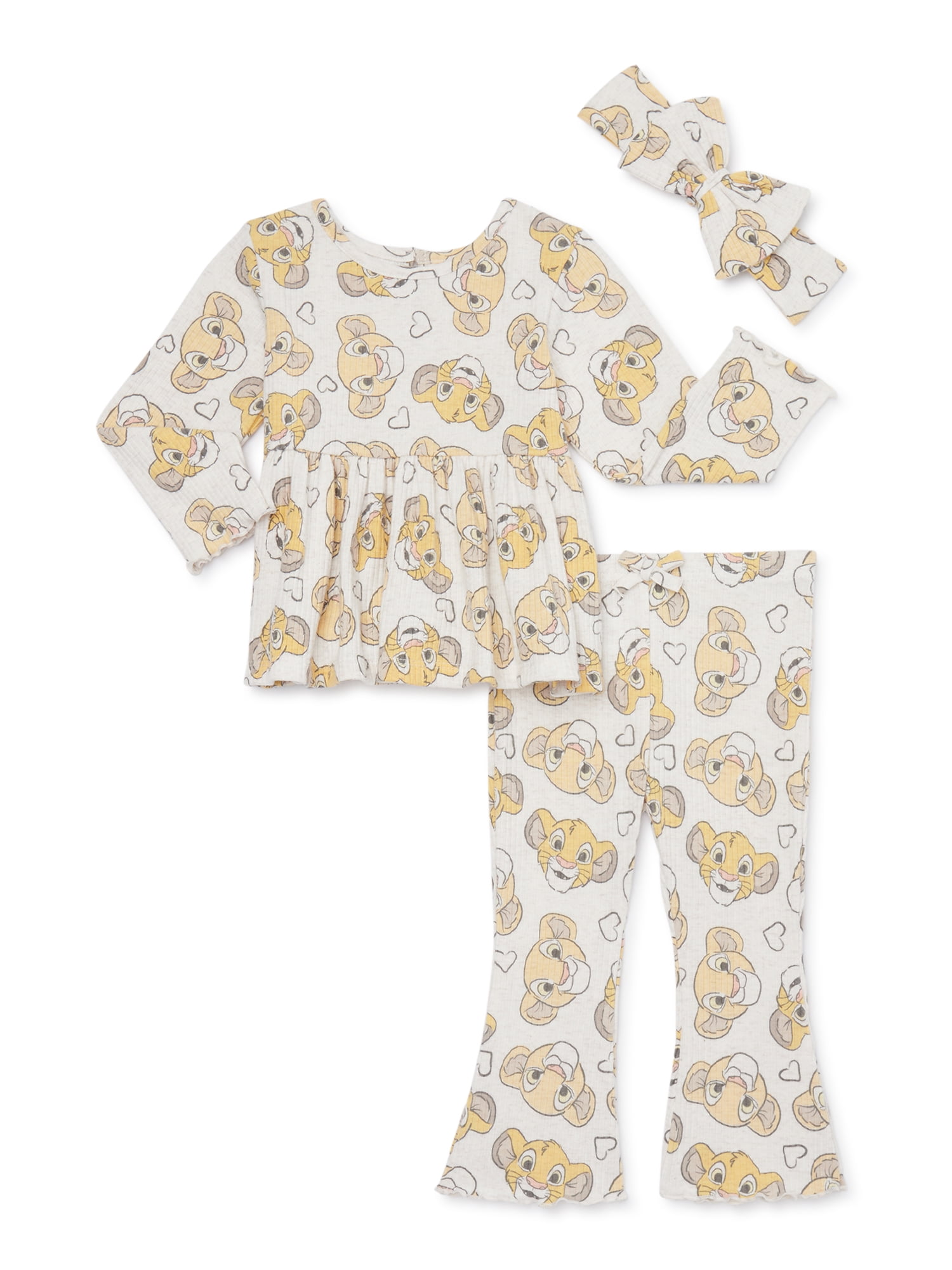 Disney The Lion King Baby Girls Top, Pants and Headband, 3Piece Set