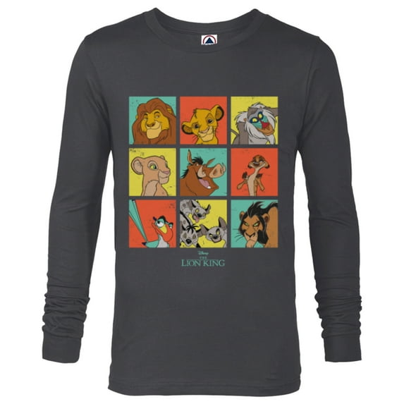 Disney The Lion King Characters 90s Grid - Long Sleeve T-Shirt for Men - Customized-Charcoal Heather