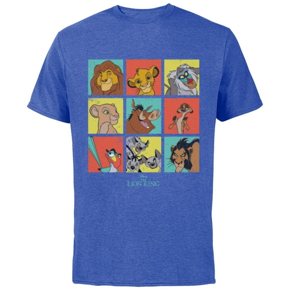 Disney The Lion King Characters 90s Grid - Short Sleeve Cotton T-Shirt for Adults - Customized-Royal Heather