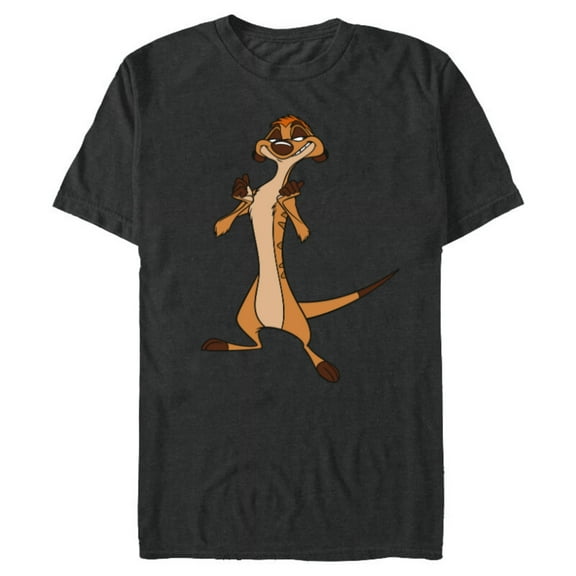 Disney The Lion King Confident Timon - Short Sleeve Blended T-Shirt for Adults -Customized-Dark Heather