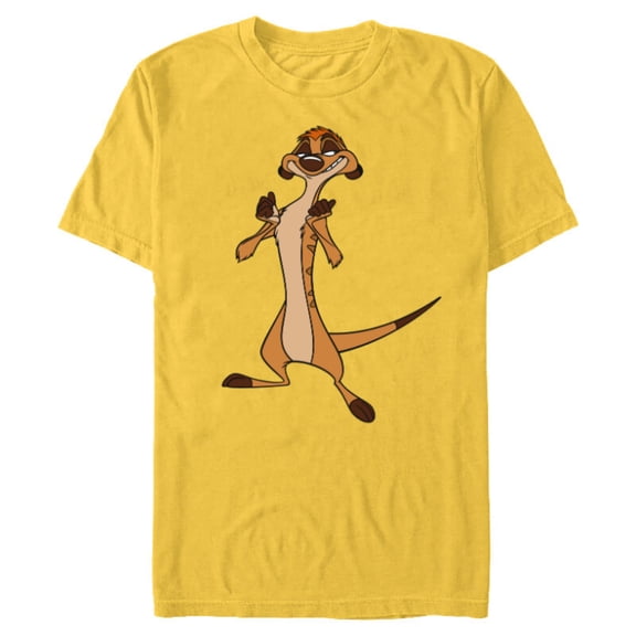 Disney The Lion King Confident Timon - Short Sleeve Blended T-Shirt for Adults -Customized-Yellow