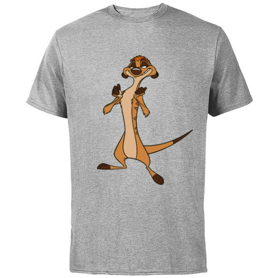 Disney The Lion King Confident Timon - Short Sleeve Cotton T-Shirt for Adults -Customized-Athletic Heather