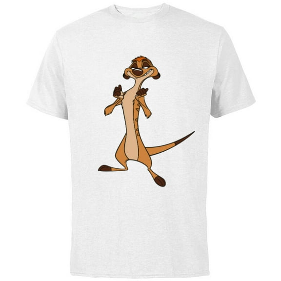 Disney The Lion King Confident Timon - Short Sleeve Cotton T-Shirt for Adults -Customized-White
