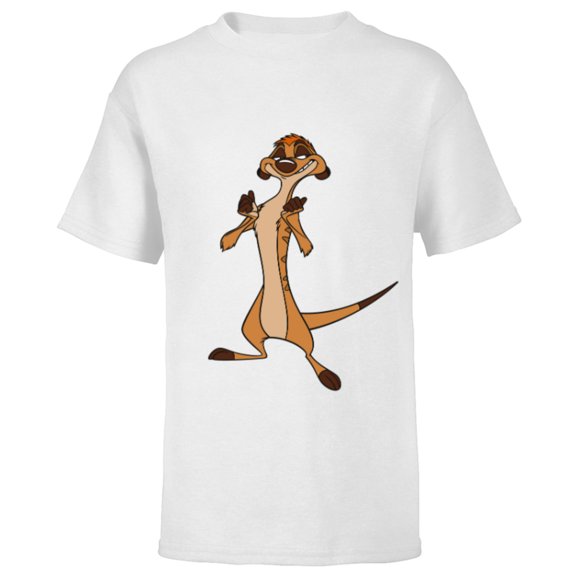 Disney The Lion King Confident Timon - Short Sleeve T-Shirt for Kids -Customized-White