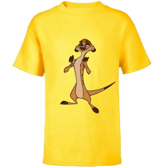 Disney The Lion King Confident Timon - Short Sleeve T-Shirt for Kids -Customized-Yellow