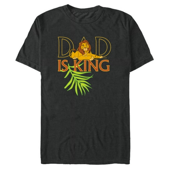 Disney The Lion King Dad is King Mufasa & Simba Father’s Day - Short Sleeve Blended T-Shirt for Adults - Customized-Dark Heather
