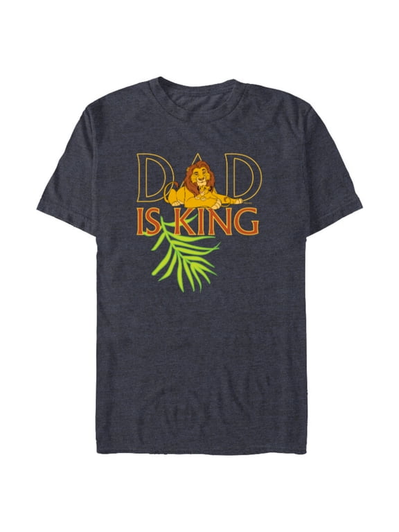 The Lion King Dad is King Mufasa & Simba Father’s Day - Short Sleeve Blended T-Shirt for Adults - Customized-Navy Heather