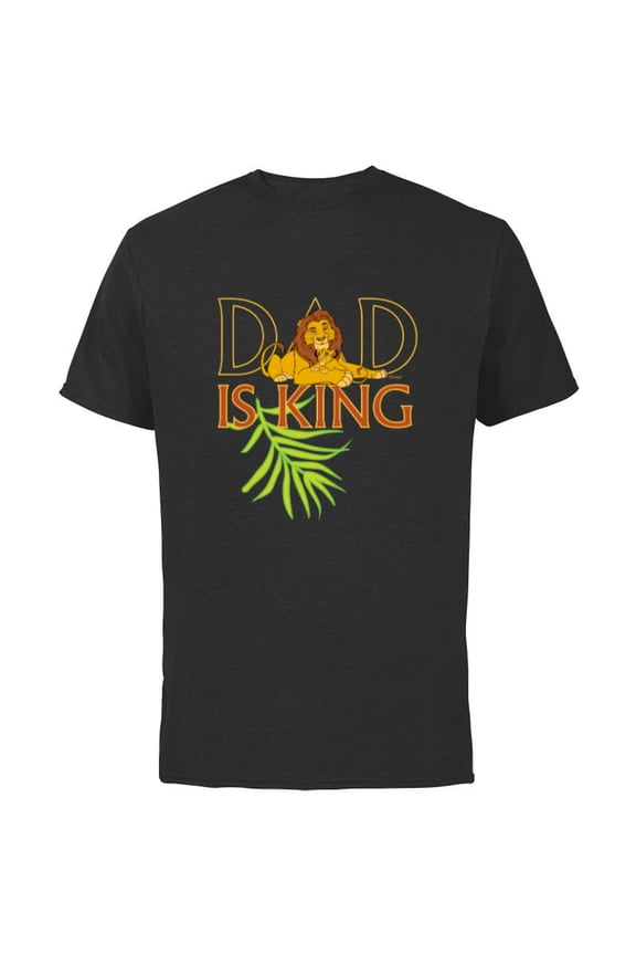The Lion King Dad is King Mufasa & Simba Father’s Day - Short Sleeve Cotton T-Shirt for Adults - Customized-Black