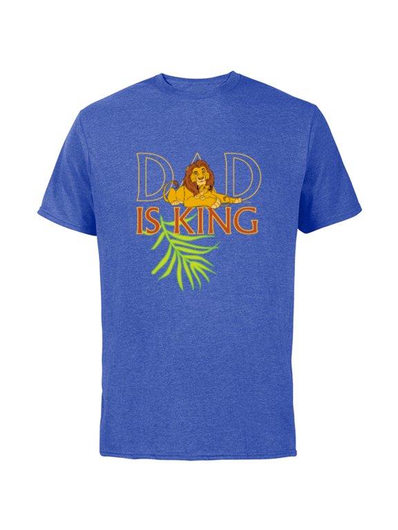 The Lion King Dad is King Mufasa & Simba Father’s Day - Short Sleeve Cotton T-Shirt for Adults - Customized-Royal Heather