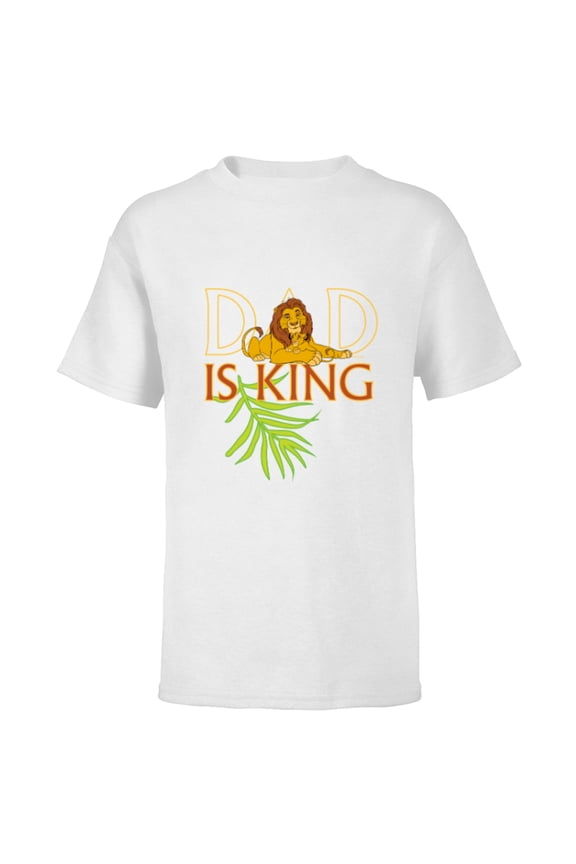 The Lion King Dad is King Mufasa & Simba Father’s Day - Short Sleeve T-Shirt for Kids - Customized-White