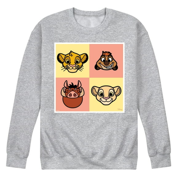 Disney - The Lion King - Faces Lion King  - Men's Crew Neck Fleece Pullover