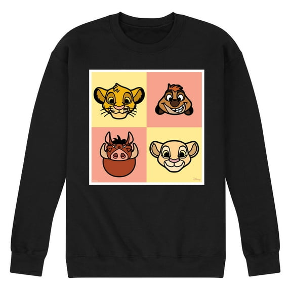 Disney - The Lion King - Faces Lion King - Men's Crew Neck Fleece Pullover