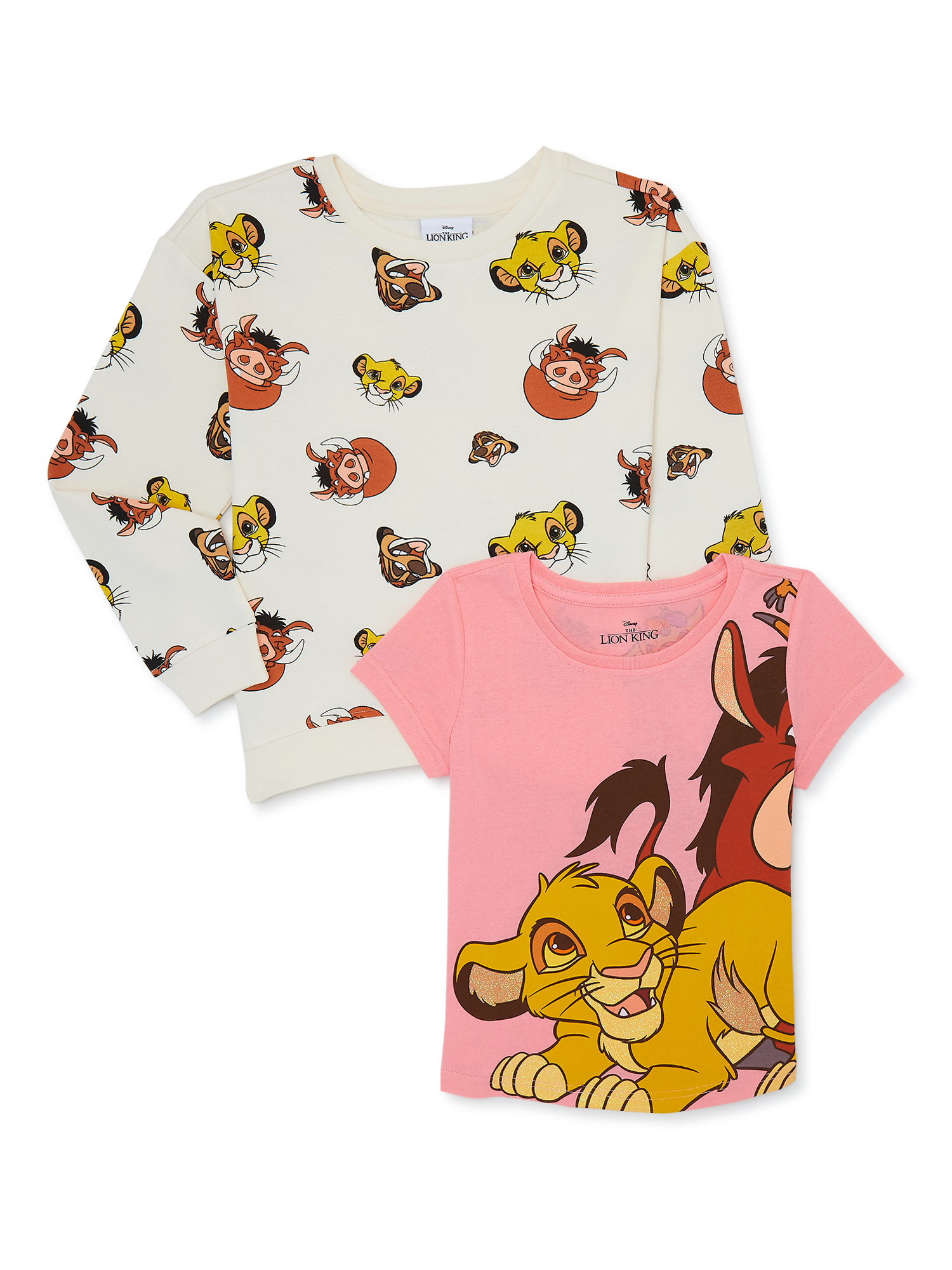 Disney The Lion King Girls Short Sleeve Tee And Sweatshirt 2 Piece Set Disney The Lion King Girls Short Sleeve Tee And Sweatshirt 2 Piece Set