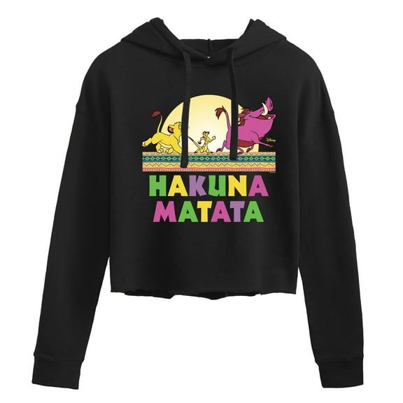 Disney - The Lion King - Hakuna Matata Scene - Juniors Cropped Pullover Hoodie