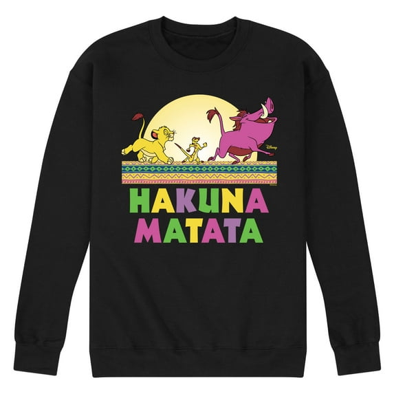Disney - The Lion King - Hakuna Matata Scene - Men's Crew Neck Fleece Pullover