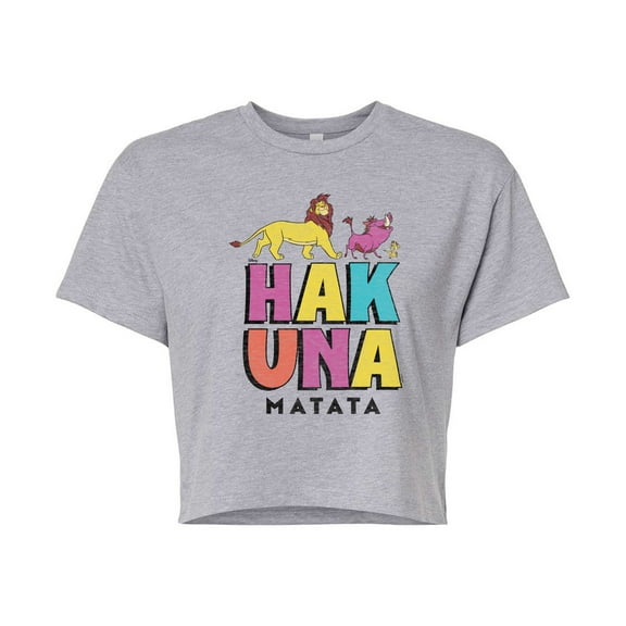 Disney - The Lion King - Hakuna Matata Stacked - Juniors Cropped Cotton Blend T-Shirt