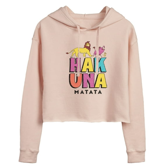Disney - The Lion King - Hakuna Matata Stacked - Juniors Cropped Pullover Hoodie