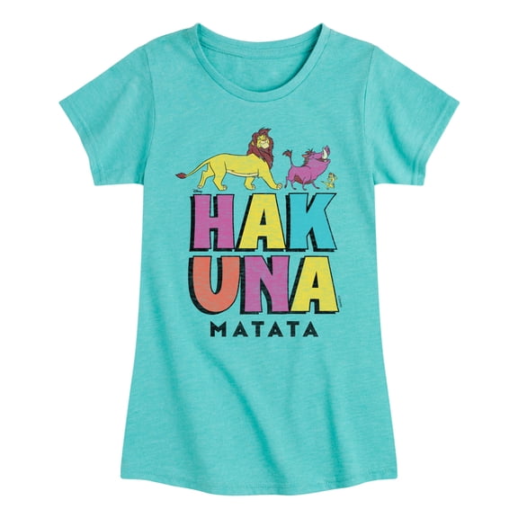 Disney - The Lion King - Hakuna Matata Stacked - Toddler & Youth Girls Raglan Graphic T-Shirt