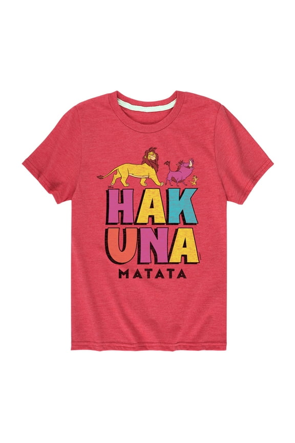 - The Lion King - Hakuna Matata Stacked - Toddler & Youth Short Sleeve Graphic T-Shirt
